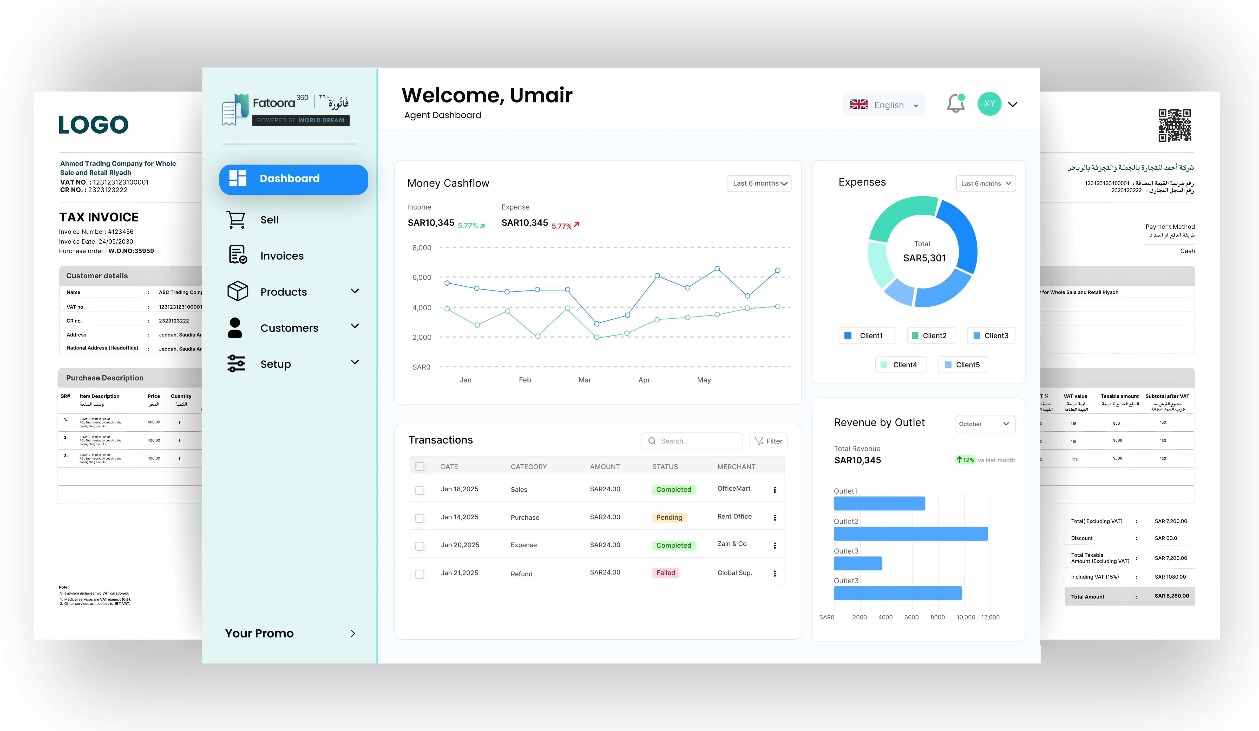 Wafaiq Invoice Mockup